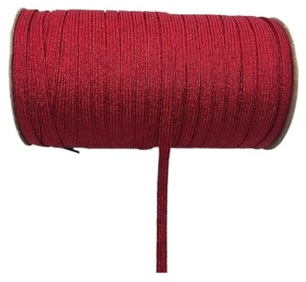 1 rollo de 6mm Gliiter oro plata rosa colorido elástico costura banda elástica banda de goma banda for la cintura cuerda elástica cinta elástica(Red)