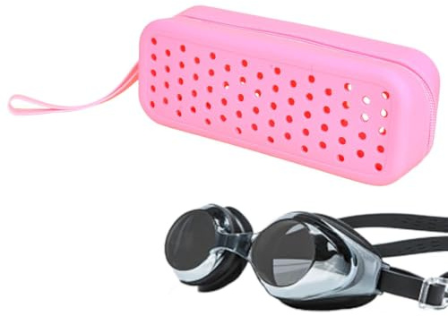 Genérico Funda Máscara Natación Almacenamiento De Silicona Portátil De Secado | Organizador Máscara Natación Y Gafas Para Hombres Mujeres Hogar Gimnasio Playa