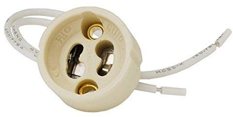 BEMKO Fassung GU10 für Halogen LED Lampe Sockel Fassung Keramik mit Kabel 0941