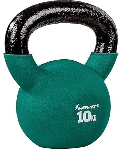 MOVIT Kettlebell PRO, Kugelhantel aus Gusseisen mit Neoprenbeschichtung, 12 Varianten: 2 bis 24 kg, schadstoffgeprüft, Schwunghantel Kugelgewicht