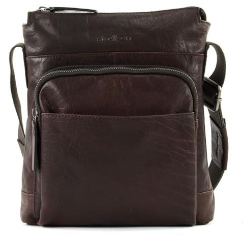 Strellson - Coleman 2.0 kleine Schultertasche für Herren, Leder Tasche, Dunkelbraun