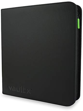 Vault X Raccoglitore per Carte da Collezione a 12 Tasche con Cerniera, 480 Carte, Materiale Exo-Tec per Album, 20 Pagine a Caricamento Laterale, TCG (Nero)