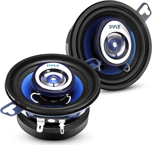 Pyle, 2-Way Universal Car Stereo Speakers, 120W-23cm Car Speakers, Coaxial Loud Pro Audio, Speaker Set, Quick Replacement Component Speaker Vehicle Door/Side Panel Mount Compatible, 2pc, Blue