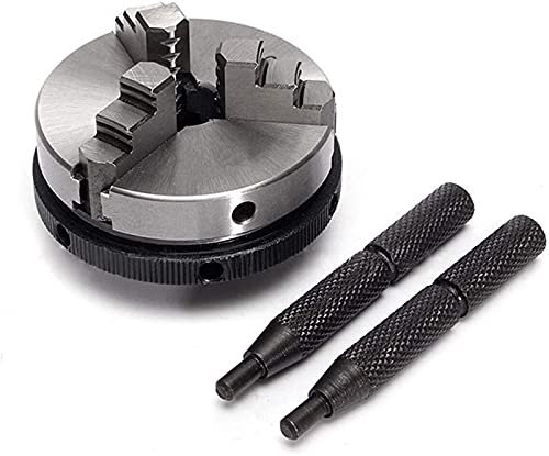Auoeer Tools K01-63/65/M14 3 Jaw Lathe Chuck Manual Self-Centering Metal Lathe Chuck Tool Accessories Tool with 2Pcs Lock Rods Drill Chuck