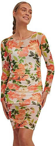 NA-KD Vestido de Malla Rouched, Floral, XS