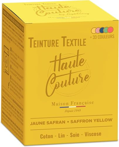 Haute Couture Gelb Textilfarbe – 350g – Safrangelb - Alles-in-Einem – Fertig zur Anwendung für Kleidung und Stoffe