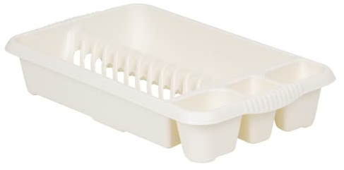 JMS we create smile Medium Dish Drainer Plastic Dish Rack | Plate Holder | Home/Kitchen Accessories (Soft Cream)
