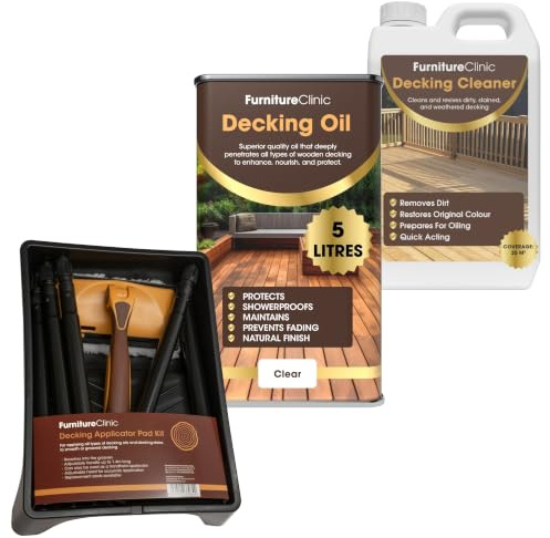 Decking Cleaner, Decking Oil, and Decking Oil Kit (Kit, Clear)