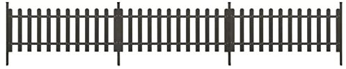 Gecheer 3 STK. Lattenzaun mit Pfosten Gartenzaun Friesenzaun Zierzaun Zaunlatte Vorgartenzaun Beetumrandung Beeteinfassung Balkonbrett WPC 614x80 cm