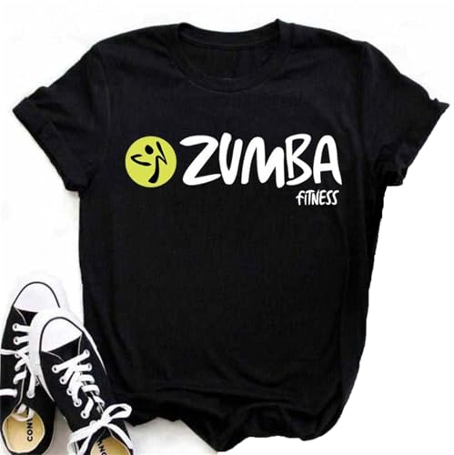 T-Shirt Graphique pour Femmes à Manches Courtes d'été pour Danse aérobic Sport col Rond Top décontracté pour Samba cha-cha Danse et entraînement Fitness