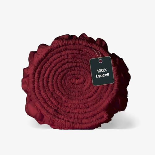 twenty:three Lyocell Spannbettlaken 200x220 Biking Red - 100% Tencel - Gewonnen aus Eukalyptus - Hochwertig - Nachhaltig - Atmungsaktiv - Luxus - Hypoallergen