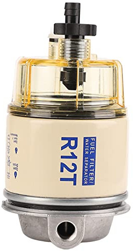 Natudeco Filtre à Carburant Séparateur d'eau R12T 140R Filtre à Carburant Séparateur d'eau Marin Kit Complet 2 Trous Séparateur d'eau De Carburant Diesel pour Hors-Bord