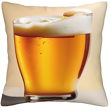 MDATT Christmas Throw Pillows, Square Throw Pillow for Couch, Bed, Sofa, Bench, Chair,18''X18'',Beer Foam