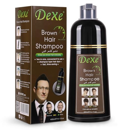Instant Dunkelbraun Haarfärbeshampoo, Natural Hair Dye Shampoo, 100% Grauabdeckung- Einfach & schnell, Semi-permanente Schwarze Haarfarbe, Haarfärbeshampoo für Männer & Frauen (Dark Brown)
