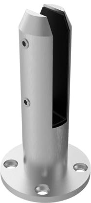 Sellon24® Abrazadera de suelo de acero inoxidable, ancla para suelo, abrazadera de cristal, poste de anclaje para barandilla de cristal, placa de cristal, soporte redondo, soporte de cristal, anclaje