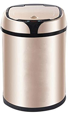HASMI Cestino spazzatura Pattumiera automatica ribaltabile 8L Champagne Gold Pattumiera Cucina Soggiorno Camera da letto Pattumiera Pattumiera Rotonda