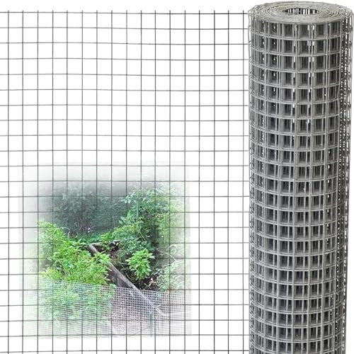 CAUSSO Geschweißtes Drahtgeflecht aus Edelstahl, Maschendraht Rolle, geschweißte Drahtzäune, Baumschutz-Drahtzaunrollen, ideal für DIY-Käfige, Nagetiergeflechtschränke(Size:1.5x12m)