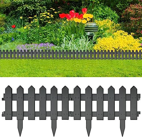 Rasenkanten 25 STK. Anthrazit 10 m PP, CIADAZ Beetumrandung, Rasen Rakel, Rasenabgrenzung, Lawn Egde, Rasenkantenband