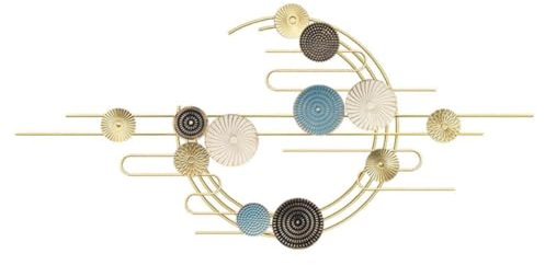 AMYSTY Wandskulpturen Wanddeko Wandornament Große Wanddekoration Aus Metall, Rund, Gestapelt, Wandkunst, Wanddekoration Für Wohnzimmer, Schlafzimmer, Esszimmer Wandschmuck Wanddekoration