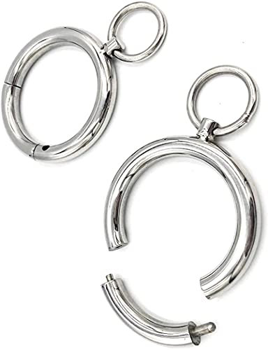 ZTHBYSB Slave Rolle Spielen Metall Runde Handschellen, SM Bondage Handgelenk Manschette Erwachsene Spiele Edelstahl Handcuffs Kostüm Zubehör Sex Spielzeug für Frauen Männer,Männlich 6 cm