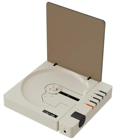 Lettore CD portatile retrò, lettore CD 5.0 da tavolo, Bluetooth 5.0, con display digitale, uscita audio da 3,5 mm, volume regolabile, per auto/casa/viaggio (senza altoparlanti)