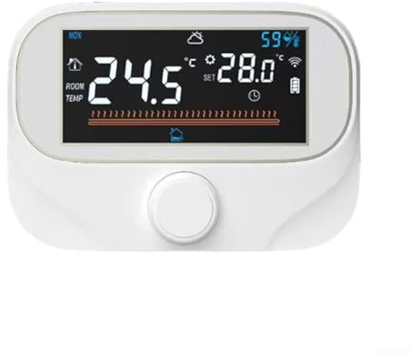 Termostato digital RF programable para habitación - Receptor combinado, termostato inteligente inalámbrico WiFi RF con temporizador inteligente