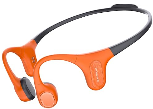 mojawa Aerra Knochenschall Kopfhörer für Sport - Orange und Schwarz | Open-Ear, Bluetooth 5.2, IP67 wasserdicht, Mikrofon mit Geräuschunterdrückung, für Laufen, Radfahren, Wandern, Fitness