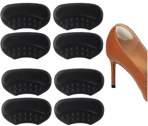 Clundoo 8 Stück (4 Paar) Fersenpolster, Selbstklebendes Fersenschutz für Schuhe, Fersenschutz, Dicke Einlagen und Füllungen, Fersenpolster gegen Blasen & Reibung, Dicke 1.2 cm (A)
