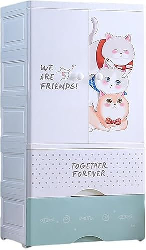 SHANYAYALI Aufbewahrungskörbe, dicker Tür-Hängeschrank, Kinderschrank, einfacher Kleiderschrank mit Schublade, Aufbewahrungsschrank, 58 x 40 x 113 cm (grün)