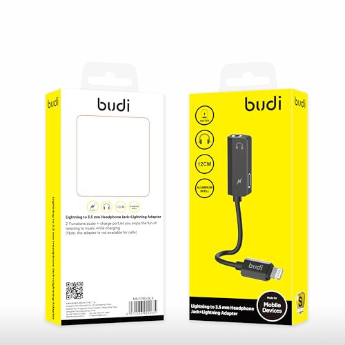 BUDI - lightning to 3.5mm Headphone Jack + Lighting Adapter