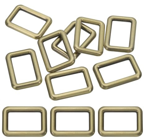 PATIKIL Flache rechteckige Metallringe, quadratische Schlaufe, Gurtband, Gürtelschnalle für Gurthalter, Lederwaren, Taschen, Gürtel, DIY, Geldbörsenherstellung