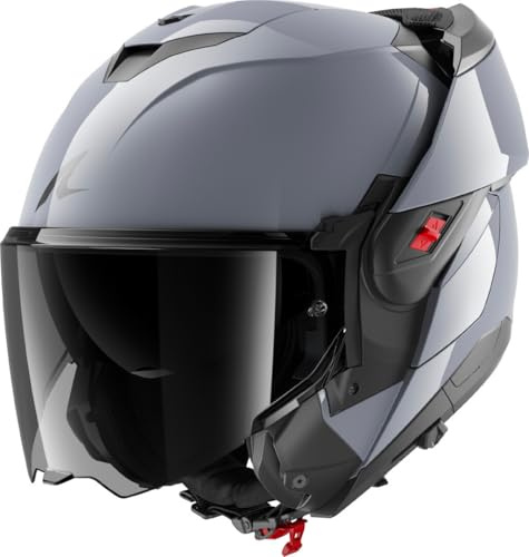 SHARK, Modularer Motorradhelm OXO Dark Shadow Gun Silver S05