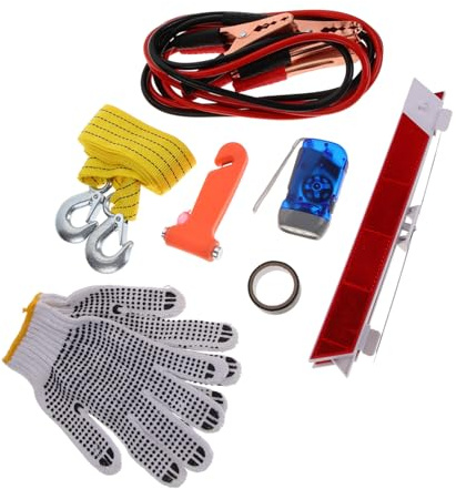 EXAOMBLE 1set Kit Di Emergenza Per Auto Di Strumenti Multifunzionale Per Assistenza Stradale Con Accessori Essenziali Per Sicurezza e Controlli Veicolari