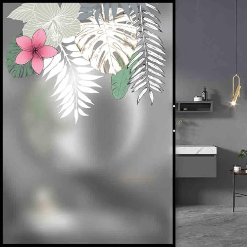 Fensterfolie Blickdicht 60X120CM Blatt Fensterfolie Sichtschutz von Aussen,Sichtschutzfolie Fenster Anti-Uv,Selbstklebend Statische Folie, Dekofolie für Wohnzimmer Küche Büro