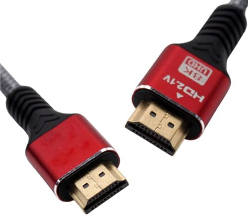 HDMI 2.1 Cable High-Speed 48Gbps Compatible for Projectors, Blu-ray Players, 8K/4K Displays, AV Receivers, PS5, Xbox, Roku, Apple TV 4K, Samsung, LG, TCL, Hisense