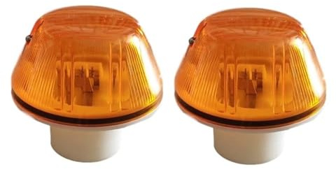 Giro Indicadoras Luz 2 Luces LED E12 Para Camión Para MAN, Para TGA, Para TGX Para TGS (81253206115 Y 81253206117), Ámbar Y Blanco Luces Señalización Laterales Luces Giro Indicadoras(2pcs amber case)