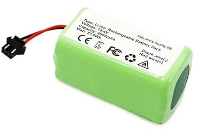 ZWFYJEWU Batería De Iones De Litio, Compatible con Conga 1090, 990 Y 950 (14,4 V, 4,0 Ah), Ecovacs, Deebot DN621, 601 Y 605, Eufy Y RoboVac 35C Panda I7 Y V710.(3000mAh)