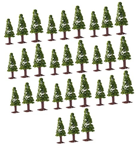 Veemoon 30pcs Mixed Pine Model Tree Miniature Tree Model Landscape Layout Scenery and Home Decoration