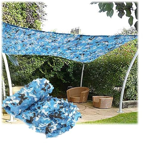 DYPJHEO Ocean Camouflage Net, Swimming Pool Shade Net Blue, for Gazebo Garden Pergola Patio Party Decoration, Military Reinforced Camo Netting, Camping Hunting, Car Cover(2 * 7m)