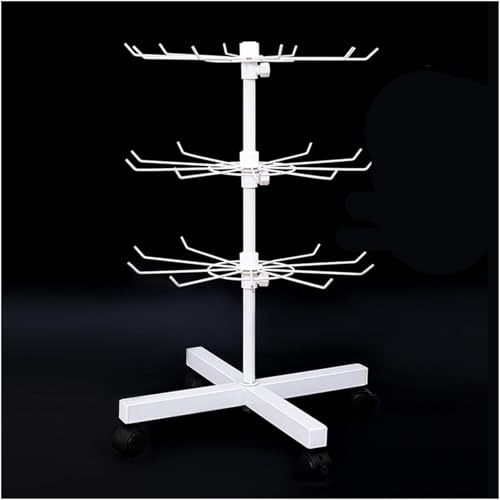 Scatola portagioielli Girevole Bianca, espositore Regolabile a 3/4/5 Livelli, Organizer Mobile ad Albero per Orecchini, collane, Braccialetti e Portachiavi - Elegante Torre per Gioielli