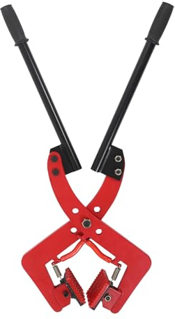 Klemme, Plattenheber mit Doppelgriff, Steinträger für Baustelle, Verstellbare Tragehilfe 8-30 cm, Heber mit Gummipolster, Zange für Marmor Granit (Rot, 280kg)