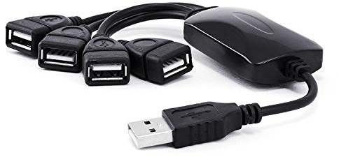 Villageboom Divisor USB Flexible de 4 Puertos | Distribuidor Múltiple | Hub 1 a 4