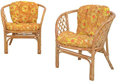 moebel direkt online 2er-Set Rattansessel mit Kissen Sonja