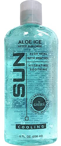 Sun Laboratories By Giesee - Gel de aloe vera de aloe vera, loción para después del sol con aloe para aliviar quemaduras solares, gel de aloe vera natural para la recuperación de quemaduras