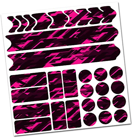 AlphaShield Bicycle Frame Protector, Chain Stays Protection Film, Sticker for Carbon, MTB, BMX - Paint Protection Film, R159 R161 (15 Future Neon Pink)