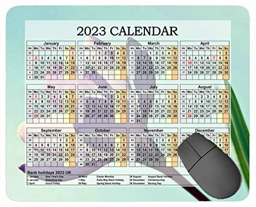 YENDOSTEEN 2023 Kalender Mauspad, Kreise Linien Hintergrund Licht Anti Slip Gummi Mauspads