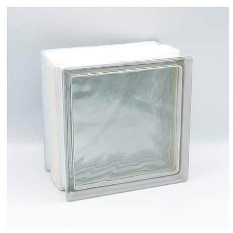 Fuchs Design THERMO BLOCK, bloque de vidrio nube transparente, 19x19x12cm, aislamiento térmico: Ug 1,2