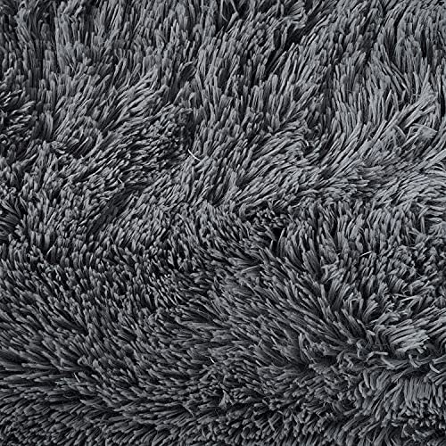 novely® SHADY - Kuscheliger Plüschstoff - Ultraweicher Zottelplüsch - Flauschiger Hochflor und Langhaar - Pflegeleichte Meterware 1 lfm | Farbe: 02 Grau