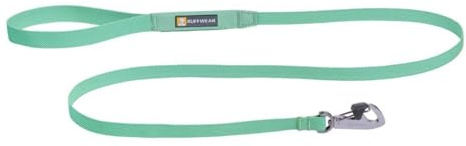 RUFFWEAR Hundeleine Hi & Light, Starke Leine, mit integrierter Aufbewahrungstasche und sicher abschließbarem Crux-Clip, kompakt zusammenklappbar auf Taschengröße, Sage Green