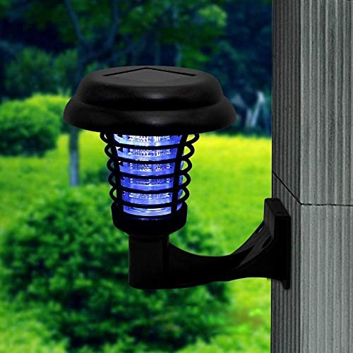 YUANZ Lampe UV anti-insectes solaire, lampe UV anti-moustiques Bug Zapper Killer Lampe UV Insecte Ravageur Extérieur Jardin Pelouse Paysage Lumière Imperméable